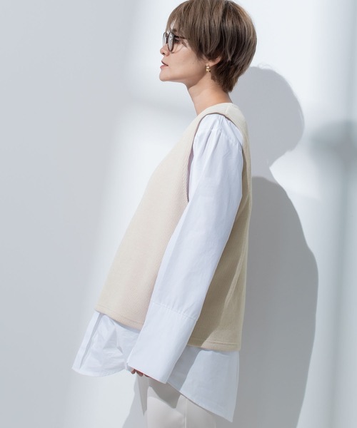 CHOCOA（チョコア）の「マタニティ授乳ベストシャツ（マタニティウェア/グッズ・レディース・ベージュ・FREE）」の14枚目の写真