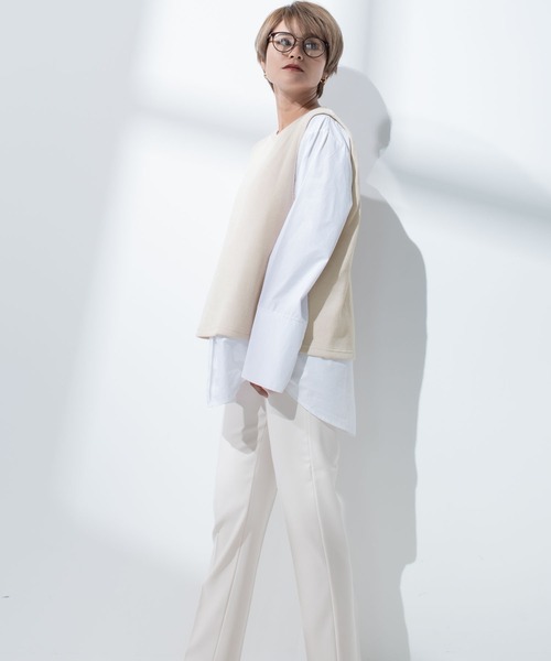 CHOCOA（チョコア）の「マタニティ授乳ベストシャツ（マタニティウェア/グッズ・レディース・ベージュ・FREE）」の16枚目の写真