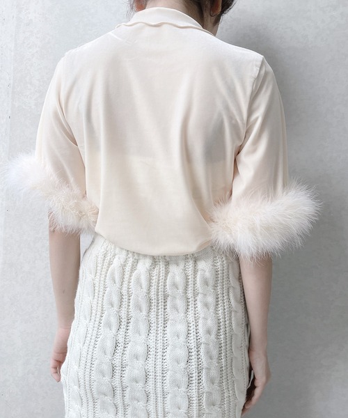 lilLilly（リルリリー）の「ベロアファートップス（Tシャツ/カットソー・レディース・ブラック/ピンク/ブルー/アイボリー・FREE）」の16枚目の写真