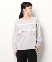 ehka sopo | 綿レーススカラップニット(ニット/セーター)