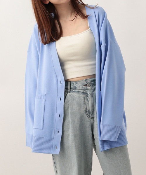 Heather(ヘザー)の「スフレチュニックニットカーディガン 263128(カーディガン/ボレロ・レディース・グリーン/ピンク/イエロー/アイボリー/ブルー/ブラック/ピンク系その他・FREE)」の5枚目の写真