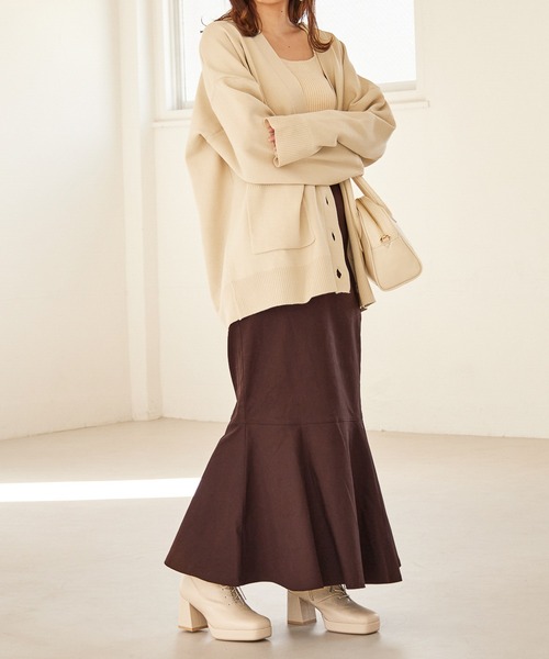 Heather(ヘザー)の「スフレチュニックニットカーディガン 263128(カーディガン/ボレロ・レディース・グリーン/ピンク/イエロー/アイボリー/ブルー/ブラック/ピンク系その他・FREE)」の9枚目の写真