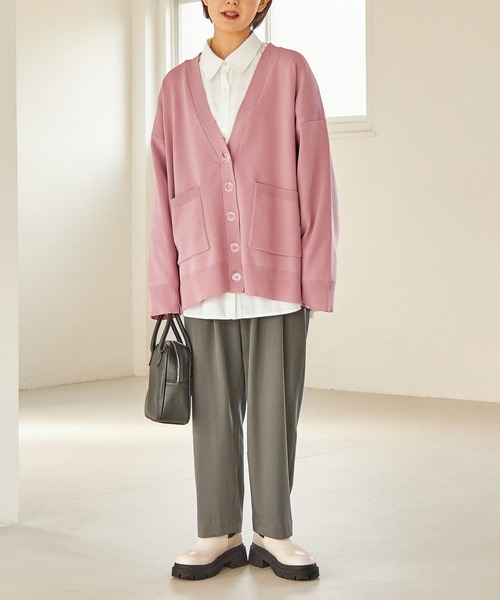 Heather(ヘザー)の「スフレチュニックニットカーディガン 263128(カーディガン/ボレロ・レディース・グリーン/ピンク/イエロー/アイボリー/ブルー/ブラック/ピンク系その他・FREE)」の15枚目の写真