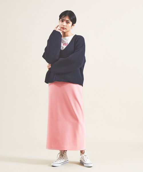 Rouge vif（ルージュヴィフ）の「【ロングセラー】【XSサイズ展開】ストレッチサスペンダータイトスカート（スカート・レディース・ブラック/サックスブルー/グリーン/ピンク・38/36/34）」の7枚目の写真