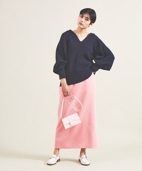 Rouge vif（ルージュヴィフ）の「【ロングセラー】【XSサイズ展開】ストレッチサスペンダータイトスカート（スカート・レディース・ブラック/サックスブルー/グリーン/ピンク・38/36/34）」の8枚目の写真