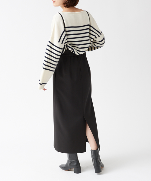 Rouge vif（ルージュヴィフ）の「【ロングセラー】【XSサイズ展開】ストレッチサスペンダータイトスカート（スカート・レディース・ブラック/サックスブルー/グリーン/ピンク・38/36/34）」の16枚目の写真