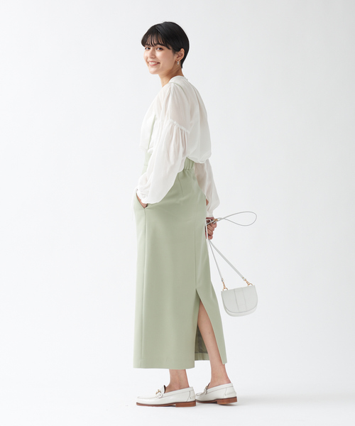 Rouge vif（ルージュヴィフ）の「【ロングセラー】【XSサイズ展開】ストレッチサスペンダータイトスカート（スカート・レディース・ブラック/サックスブルー/グリーン/ピンク・38/36/34）」の19枚目の写真