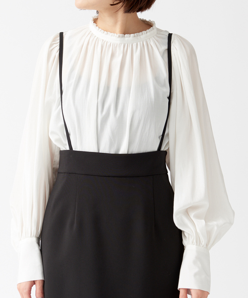 Rouge vif（ルージュヴィフ）の「【ロングセラー】【XSサイズ展開】ストレッチサスペンダータイトスカート（スカート・レディース・ブラック/サックスブルー/グリーン/ピンク・38/36/34）」の22枚目の写真