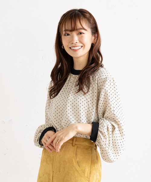 prose verse(プロズヴェール)の「(WEB限定)無地×ドット袖2wayブラウス(シャツ/ブラウス・レディース・オフホワイト/ブラック/ブラック系その他/ベージュ・MEDIUM)」の16枚目の写真