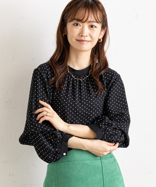prose verse(プロズヴェール)の「(WEB限定)無地×ドット袖2wayブラウス(シャツ/ブラウス・レディース・オフホワイト/ブラック/ブラック系その他/ベージュ・MEDIUM)」の21枚目の写真