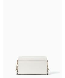 【新品】 kate spade ショルダーバック　白　ステイシーフラップ ステイシー カラーブロック サフィアーノ レザー フラップ