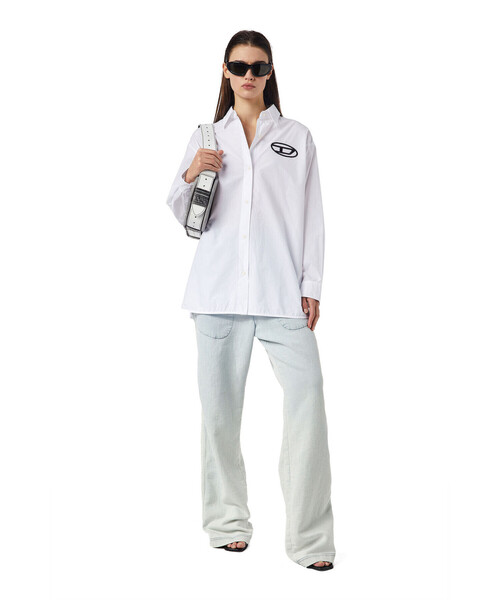 DIESEL(ディーゼル)の「レディース 長袖 シンプル シャツ オーバーフィット(シャツ/ブラウス・レディース・ホワイト/ブラック・SMALL/MEDIUM/X-SMALL/XX-SMALL)」の14枚目の写真