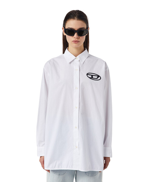 DIESEL(ディーゼル)の「レディース 長袖 シンプル シャツ オーバーフィット(シャツ/ブラウス・レディース・ホワイト/ブラック・SMALL/MEDIUM/X-SMALL/XX-SMALL)」の21枚目の写真