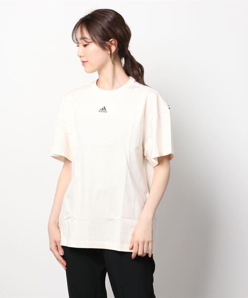 adidas(アディダス)の「adidas/アディダス ビッグシルエット/ワンポイントロゴTシャツ L4686(Tシャツ/カットソー・レディース・イエロー/ブラック/ベージュ/パープル・L/M)」の1枚目の写真