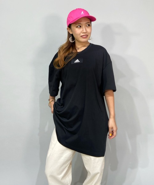 adidas(アディダス)の「adidas/アディダス ビッグシルエット/ワンポイントロゴTシャツ L4686(Tシャツ/カットソー・レディース・イエロー/ブラック/ベージュ/パープル・L/M)」の5枚目の写真