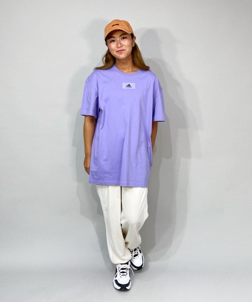 adidas(アディダス)の「adidas/アディダス ビッグシルエット/ワンポイントロゴTシャツ L4686(Tシャツ/カットソー・レディース・イエロー/ブラック/ベージュ/パープル・L/M)」の11枚目の写真