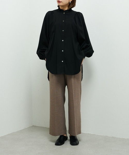 Lui's（ルイス）の「ドビー織ギャザースリーブブラウス（シャツ/ブラウス・レディース・ホワイト/ブラック/ブルーグレー・FREE）」の19枚目の写真