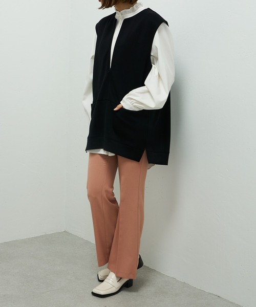 Lui's（ルイス）の「ドビー織ギャザースリーブブラウス（シャツ/ブラウス・レディース・ホワイト/ブラック/ブルーグレー・FREE）」の8枚目の写真