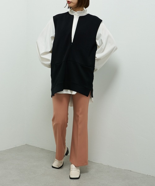 Lui's（ルイス）の「ドビー織ギャザースリーブブラウス（シャツ/ブラウス・レディース・ホワイト/ブラック/ブルーグレー・FREE）」の21枚目の写真