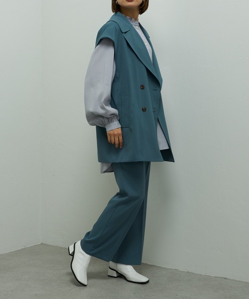 Lui's（ルイス）の「ドビー織ギャザースリーブブラウス（シャツ/ブラウス・レディース・ホワイト/ブラック/ブルーグレー・FREE）」の18枚目の写真