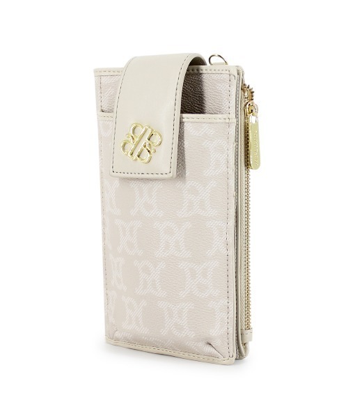 ROYAL PARTY(ロイヤルパーティー)の「ROYAL PARTY(ロイヤルパーティー) スマホショルダー モノグラム RPT-B043 レディース バッグ かばん ブランド(ショルダーバッグ・レディース・ベージュ/ブラック・FREE)」の5枚目の写真