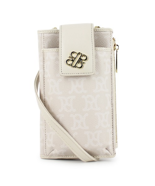 ROYAL PARTY(ロイヤルパーティー)の「ROYAL PARTY(ロイヤルパーティー) スマホショルダー モノグラム RPT-B043 レディース バッグ かばん ブランド(ショルダーバッグ・レディース・ベージュ/ブラック・FREE)」の3枚目の写真