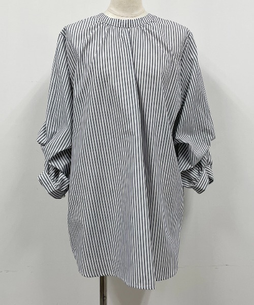 PICCIN(ピッチン)の「マルチWAYストライプブラウス(シャツ/ブラウス・レディース・ネイビー・M/L)」の8枚目の写真