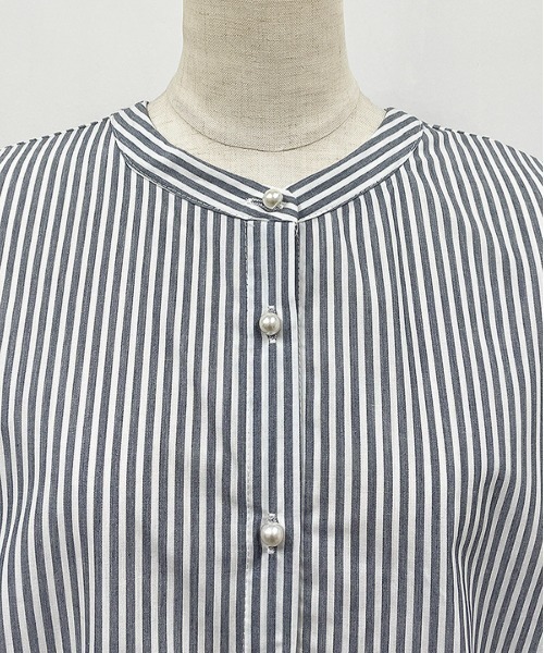 PICCIN(ピッチン)の「マルチWAYストライプブラウス(シャツ/ブラウス・レディース・ネイビー・M/L)」の9枚目の写真