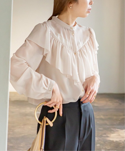 Noble（ノーブル）の「《追加3》シフォンクラシックフリルブラウス