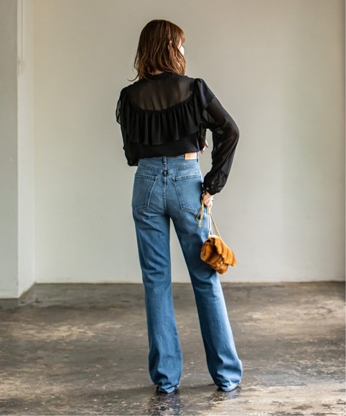 Noble（ノーブル）の「《追加3》シフォンクラシックフリルブラウス◆（シャツ/ブラウス・レディース・ブラック/ベージュ/ブラウン・FREE）」の9枚目の写真