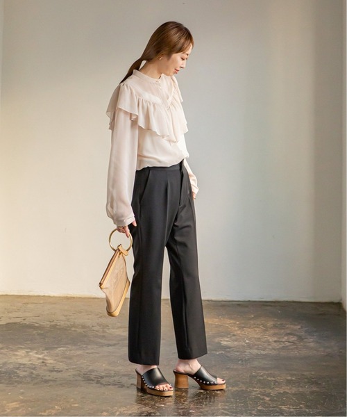 Noble（ノーブル）の「《追加3》シフォンクラシックフリルブラウス◆（シャツ/ブラウス・レディース・ブラック/ベージュ/ブラウン・FREE）」の20枚目の写真