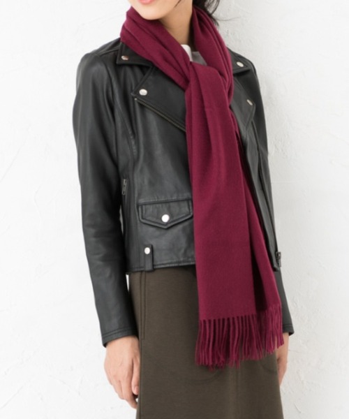 aunt lily（アントリリー）の「カシミヤ100% マフラー | 大判ストール カシミヤ 千鳥柄 千鳥格子 星柄 ストール（マフラー・レディース・ブラック/グレー/レッド/ピンク/オレンジ・FREE）」の4枚目の写真