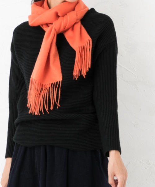 aunt lily（アントリリー）の「カシミヤ100% マフラー | 大判ストール カシミヤ 千鳥柄 千鳥格子 星柄 ストール（マフラー・レディース・ブラック/グレー/レッド/ピンク/オレンジ・FREE）」の5枚目の写真