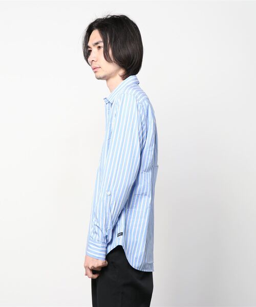 SCOTCH&SODA(スコッチアンドソーダ)の「ストライプ コットンシャツ【166578】(シャツ/ブラウス・メンズ・グリーン系その他/ブルー系その他/レッド系その他・MEDIUM/LARGE/SMALL)」の4枚目の写真