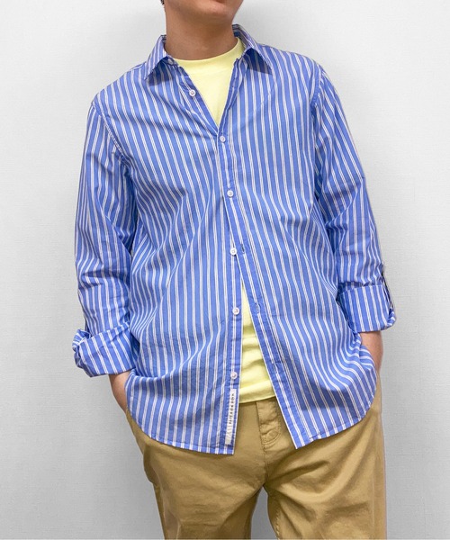 SCOTCH&SODA(スコッチアンドソーダ)の「ストライプ コットンシャツ【166578】(シャツ/ブラウス・メンズ・グリーン系その他/ブルー系その他/レッド系その他・MEDIUM/LARGE/SMALL)」の3枚目の写真