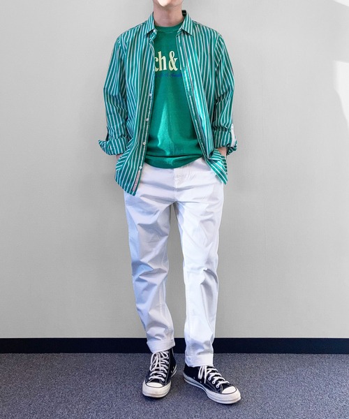 SCOTCH&SODA(スコッチアンドソーダ)の「ストライプ コットンシャツ【166578】(シャツ/ブラウス・メンズ・グリーン系その他/ブルー系その他/レッド系その他・MEDIUM/LARGE/SMALL)」の8枚目の写真