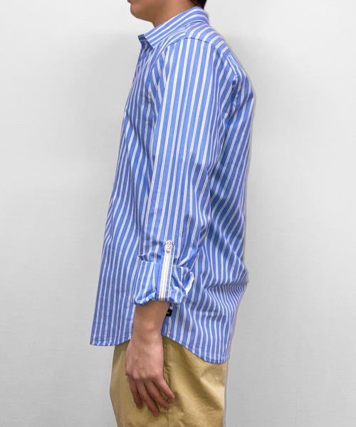 SCOTCH&SODA(スコッチアンドソーダ)の「ストライプ コットンシャツ【166578】(シャツ/ブラウス・メンズ・グリーン系その他/ブルー系その他/レッド系その他・MEDIUM/LARGE/SMALL)」の11枚目の写真