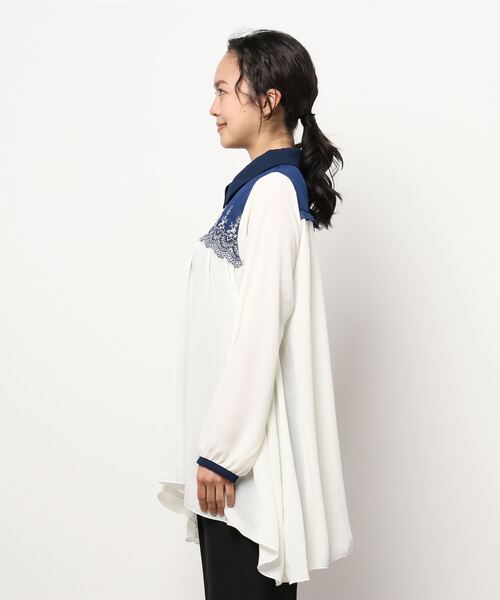 axes femme - 【新品】axes ミュシャ／イレヘムブラウス(グレー) axes femme（アクシーズファム）の「ヨーク刺繍イレヘム