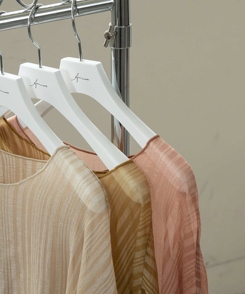 Amiur（エミレ）の「stripe sheer layered ops（ワンピース・レディース・アイボリー/ピンク/イエロー・FREE）」の20枚目の写真