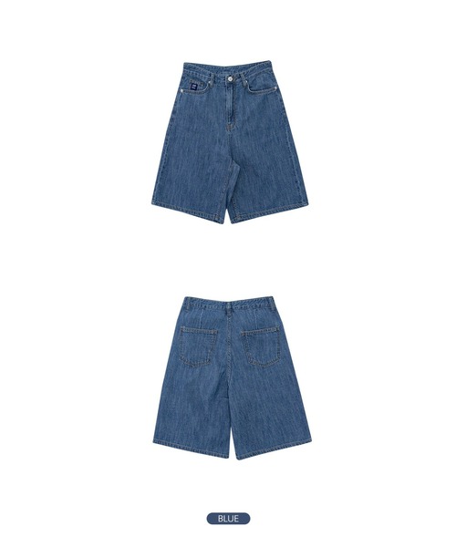 muahmuah（ムーアムーア）の「A'GEM/9 × .kom『muah muah/ムーアムーア』MUAH DENIM WIDE HALF PANTS/ ワイドデニム ハーフパンツ（デニムパンツ・レディース・ブラック/ブルー・S/M）」の17枚目の写真