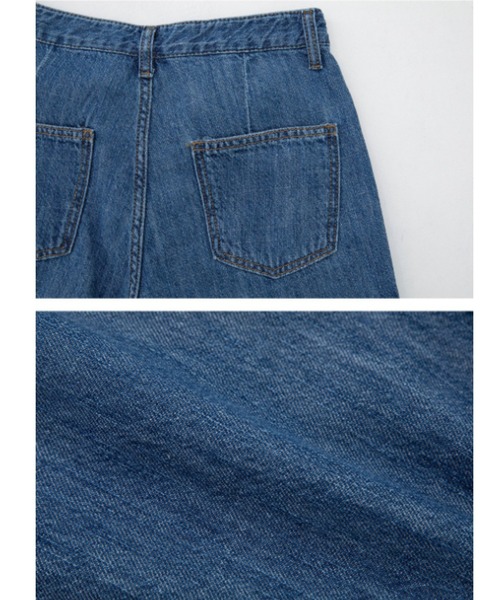 muahmuah（ムーアムーア）の「A'GEM/9 × .kom『muah muah/ムーアムーア』MUAH DENIM WIDE HALF PANTS/ ワイドデニム ハーフパンツ（デニムパンツ・レディース・ブラック/ブルー・S/M）」の14枚目の写真