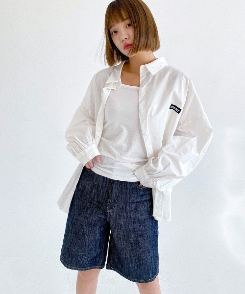 muahmuah（ムーアムーア）の「A'GEM/9 × .kom『muah muah/ムーアムーア』MUAH DENIM WIDE HALF PANTS/ ワイドデニム ハーフパンツ（デニムパンツ・レディース・ブラック/ブルー・S/M）」の18枚目の写真