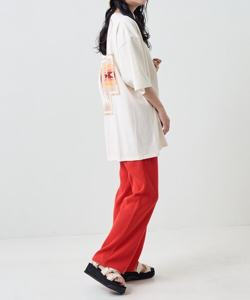 FREAK'S STORE（フリークスストア）の「PENDLETON/ペンドルトン BACK PRINT Tシャツ / バックプリント半袖Tシャツ（Tシャツ/カットソー・レディース・オフホワイト/グリーン/ブラック・ﾌﾘ-）」の5枚目の写真