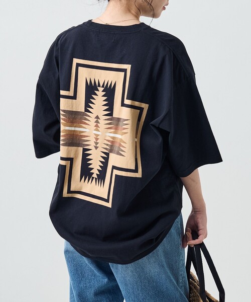 FREAK'S STORE（フリークスストア）の「PENDLETON/ペンドルトン BACK PRINT Tシャツ / バックプリント半袖Tシャツ（Tシャツ/カットソー・レディース・オフホワイト/グリーン/ブラック・ﾌﾘ-）」の15枚目の写真