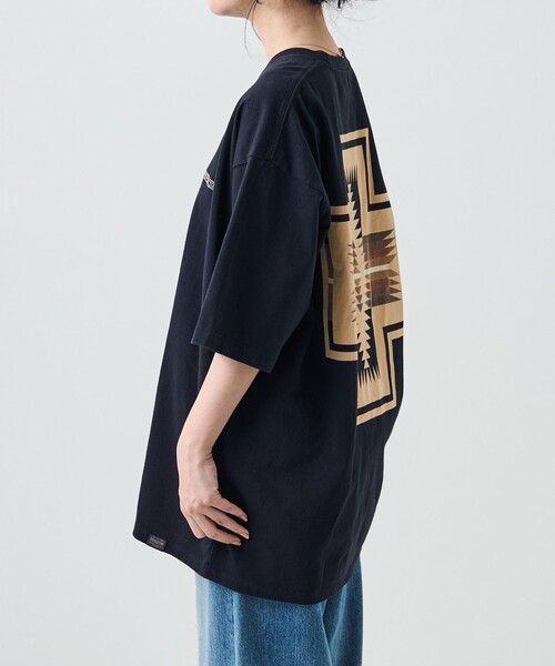 FREAK'S STORE（フリークスストア）の「PENDLETON/ペンドルトン BACK PRINT Tシャツ / バックプリント半袖Tシャツ（Tシャツ/カットソー・レディース・オフホワイト/グリーン/ブラック・ﾌﾘ-）」の11枚目の写真