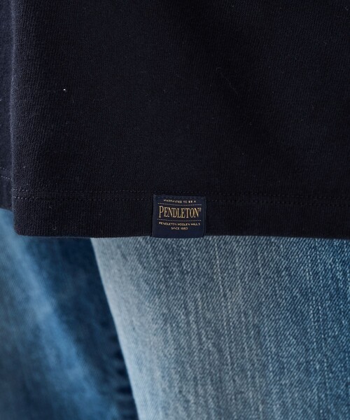 FREAK'S STORE（フリークスストア）の「PENDLETON/ペンドルトン BACK PRINT Tシャツ / バックプリント半袖Tシャツ（Tシャツ/カットソー・レディース・オフホワイト/グリーン/ブラック・ﾌﾘ-）」の7枚目の写真