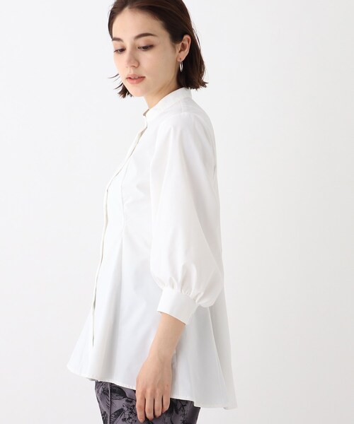 OPAQUE.CLIP(オペークドットクリップ)の「◆【C】シャーリングペプラムブラウス(シャツ/ブラウス・レディース・ブラック/ホワイト系/ライトブルー/ベージュ・34/38/42/36)」の13枚目の写真