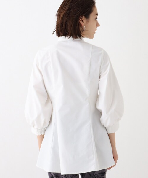 OPAQUE.CLIP(オペークドットクリップ)の「◆【C】シャーリングペプラムブラウス(シャツ/ブラウス・レディース・ブラック/ホワイト系/ライトブルー/ベージュ・34/38/42/36)」の15枚目の写真