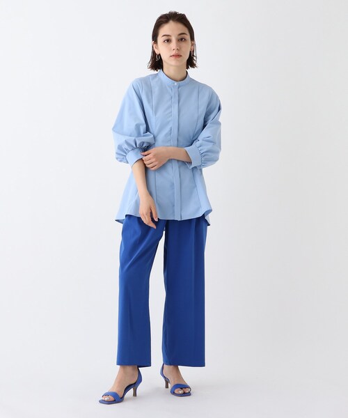 OPAQUE.CLIP(オペークドットクリップ)の「◆【C】シャーリングペプラムブラウス(シャツ/ブラウス・レディース・ブラック/ホワイト系/ライトブルー/ベージュ・34/38/42/36)」の22枚目の写真