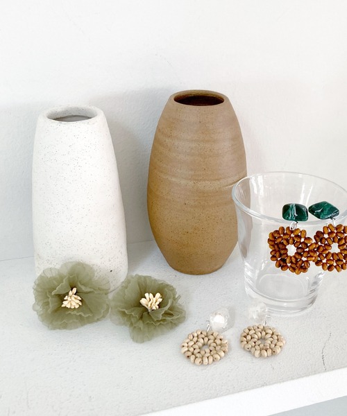 Crisp（クリスプ）の「シフォンフラワーイヤリング（イヤリング・レディース・グリーン・FREE）」の5枚目の写真